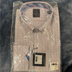 Tailorbyrd Men's Red and Blue Plaid Shirt